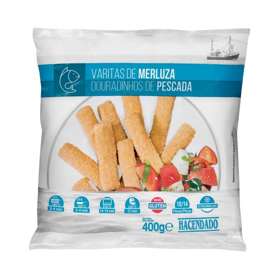 Varitas de merluza empanadas Hacendado ultracongeladas