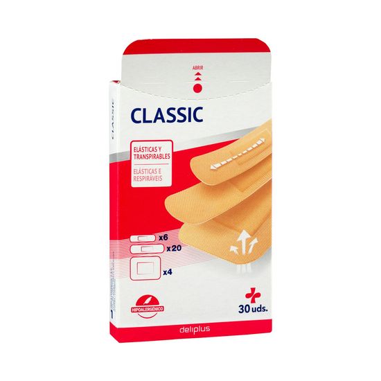 Tiras adhesivas protectoras Classic color beige Deliplus surtidas, elásticas y transpirables