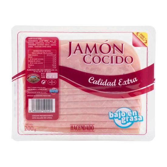 Jamón cocido extra Hacendado lonchas