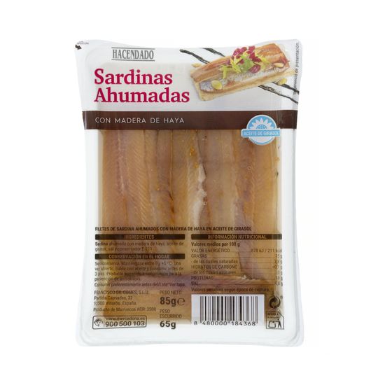 Filetes de sardina ahumada Hacendado en aceite de girasol