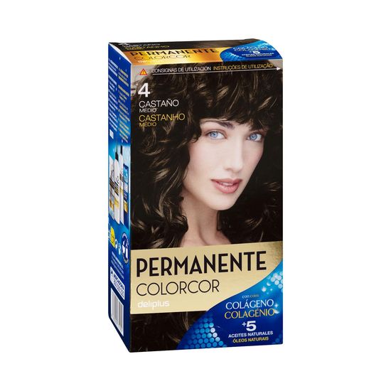 Coloración permanente 4 castaño medio Deliplus