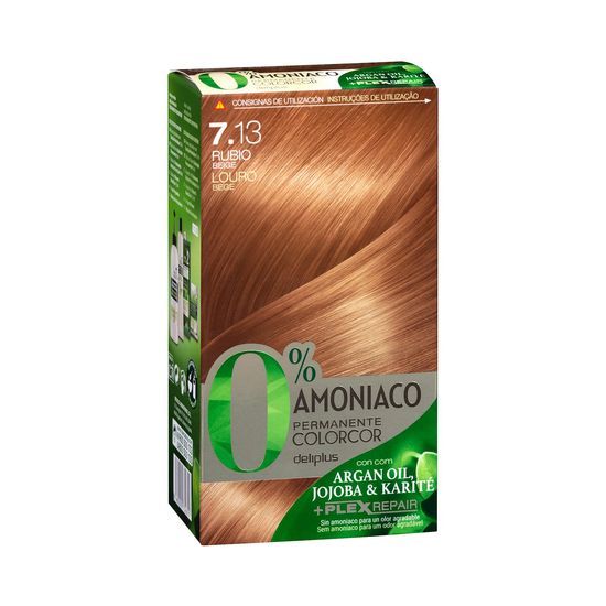 Coloración permanente 7.13 rubio beige Deliplus 0% amoníaco