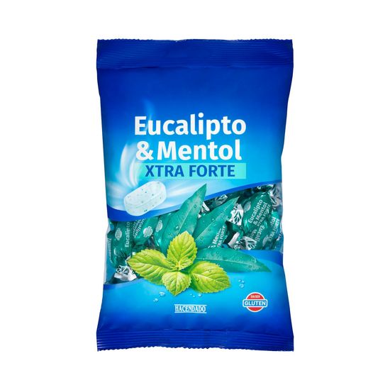 Caramelos sabor eucalipto y mentol Hacendado extra forte