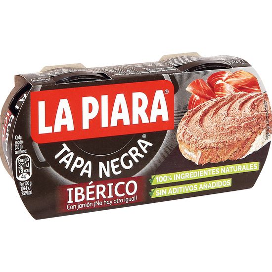 Pate Tapa Negra Iberico Lata Pack de 2