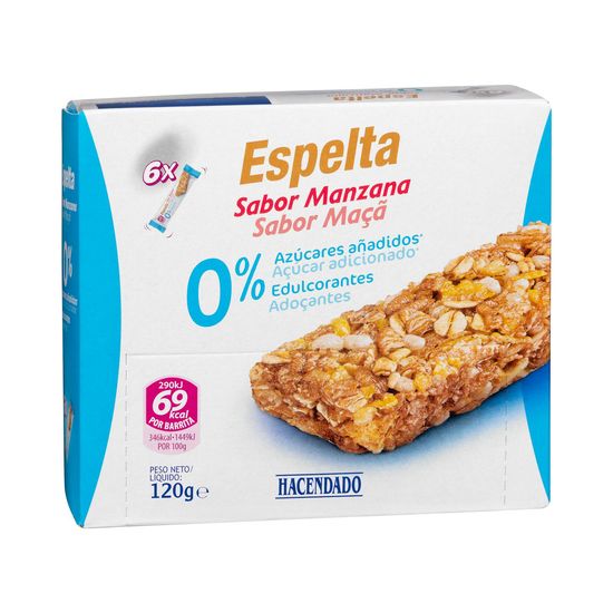 Barritas de espelta Hacendado sabor manzana