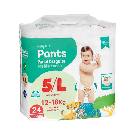 Pañal bebé braguita talla L de 12-18 kg Deliplus