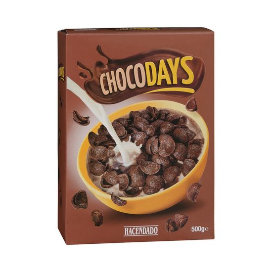 Cereales copos de trigo Chocodays Hacendado con chocolate